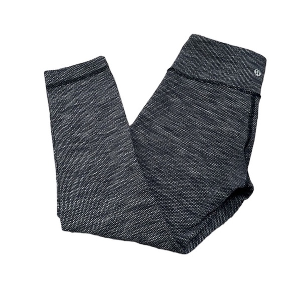 Lululemon crop leggings size 2 gym workout active wear gray white - Picture 3 of 8